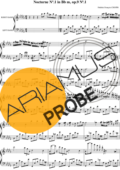 Chopin Noturno em Bbm no.01 Op.9 no.1 score for Klavier