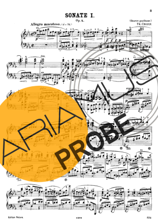 Chopin Piano Sonata No.1 Op.4 score for Klavier