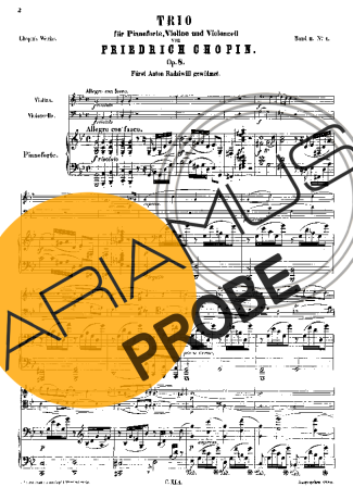 Chopin Piano Trio Op.8 score for Klavier