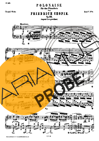 Chopin Polonaise In Ab Major Op.53 score for Klavier