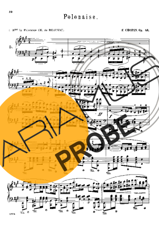 Chopin Polonaise In F# Minor Op.44 score for Klavier
