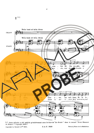 Claude Debussy Le Promenoir Des Deux Amants score for Klavier