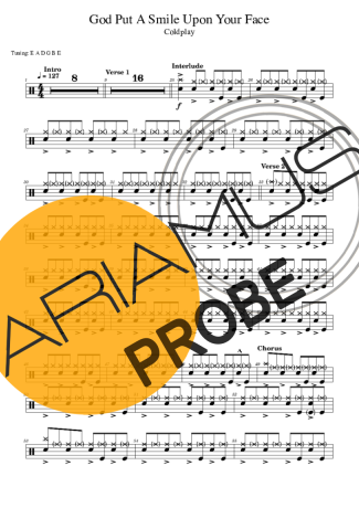 Coldplay God Put A Smile Upon Your Face score for Schlagzeug