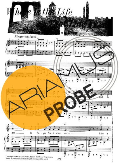 Cole Porter Where Is The Life score for Klavier