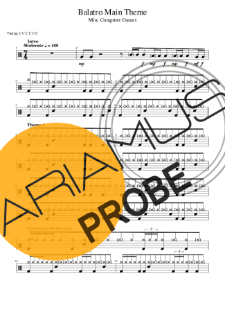 Computer Soundtracks Balatro Main Theme score for Schlagzeug