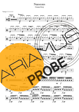 Conan Gray Nauseous score for Schlagzeug