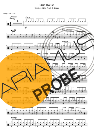Crosby, Stills, Nash and Young Our House score for Schlagzeug