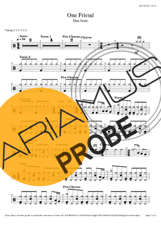 Dan Seals One Friend score for Schlagzeug