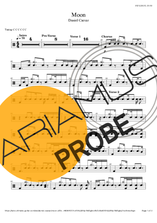 Daniel Caesar Moon (feat. Bon Iver) score for Schlagzeug