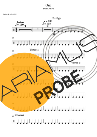 Depapepe One score for Schlagzeug
