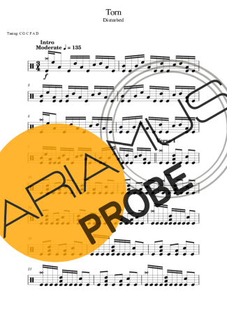 Disturbed Torn score for Schlagzeug