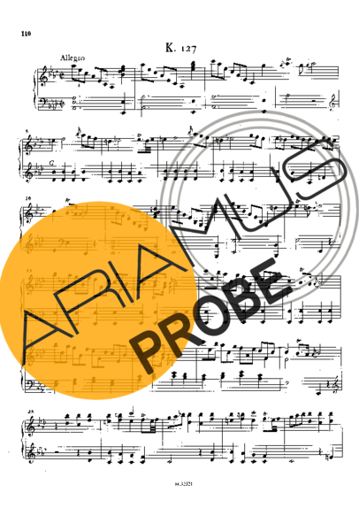 Domenico Scarlatti Keyboard Sonata In Ab Major K.127 score for Klavier