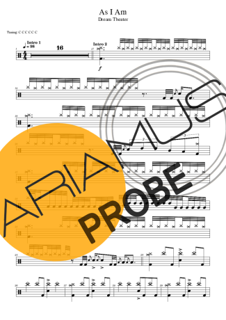 Dream Theater As I Am score for Schlagzeug