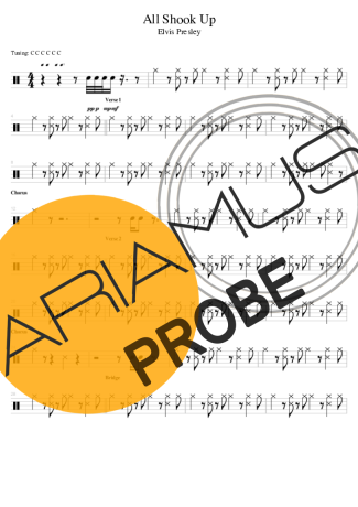 Elvis Presley All Shook Up score for Schlagzeug