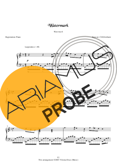 Enya Watermark score for Klavier