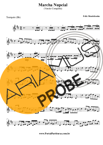 Felix Mendelssohn Marcha Nupcial score for Trompete