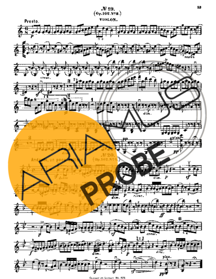 Felix Mendelssohn Song Without Words Op 102 No 3 score for Geigen