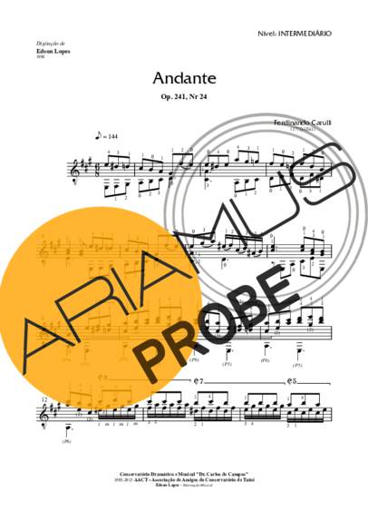 Ferdinando Carulli Andante Op. 241 Nr 24 score for Akustische Gitarre