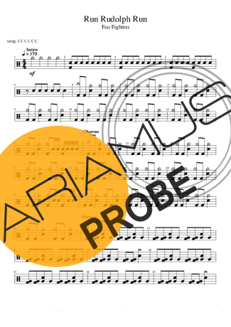 Foo Fighters Run Rudolph Run score for Schlagzeug