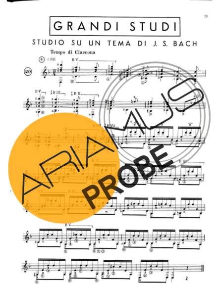 Francisco Tárrega Studio Su Un Tema Di Bach score for Akustische Gitarre