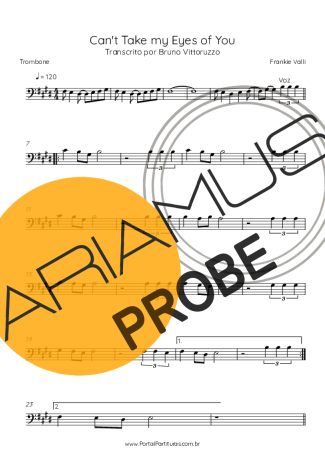 Frankie Valli Can´t Take My Eyes Of You score for Posaune