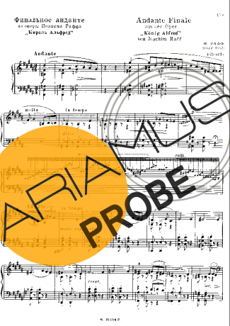 Franz Liszt Andante Finale Und Marsch Aus Der Oper König Alfred S.421 score for Klavier