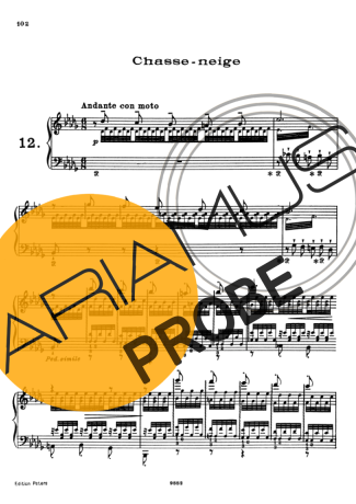 Franz Liszt Études D´exécution Transcendante S.139 (Etude 12 Chasse Neige) score for Klavier