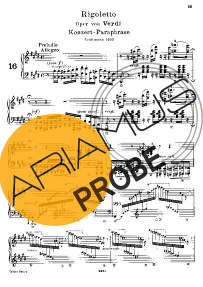 Franz Liszt Paraphrase De Concert Sur Rigoletto S.434 score for Klavier