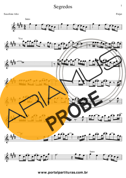 Frejat Segredos score for Alt-Saxophon
