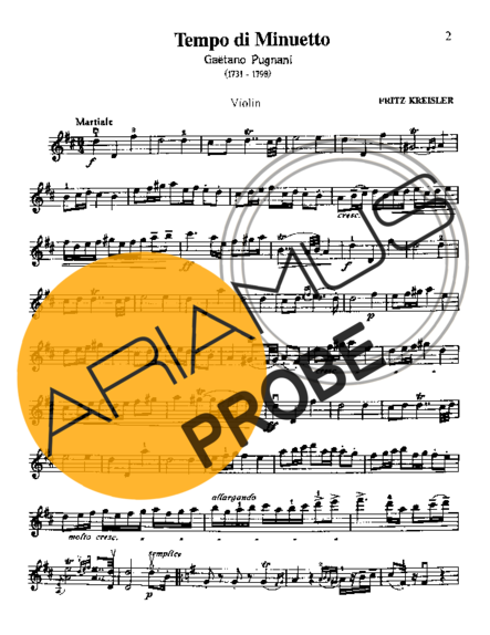 Fritz Kreisler Tempo di Menuetto score for Geigen