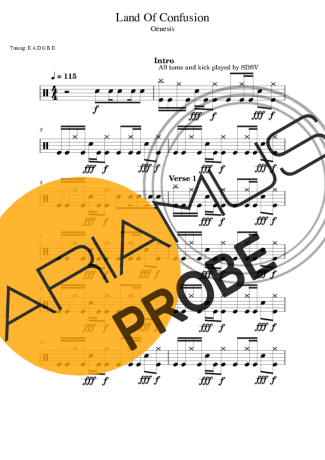Genesis Land Of Confusion score for Schlagzeug