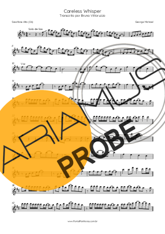George Michael Careless Whisper score for Alt-Saxophon