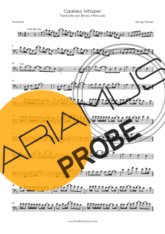 George Michael Careless Whisper score for Posaune