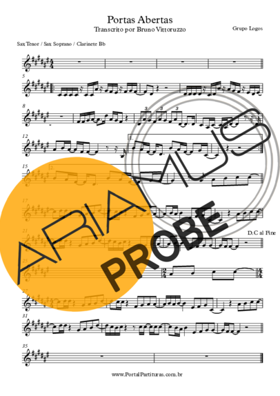 Grupo Logos Portas Abertas score for Tenor-Saxophon Sopran (Bb)