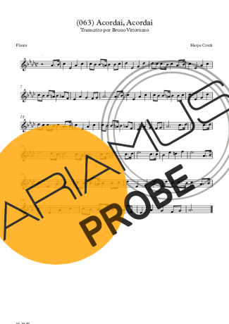 Harpa Cristã (063) Acordai Acordai score for Floete