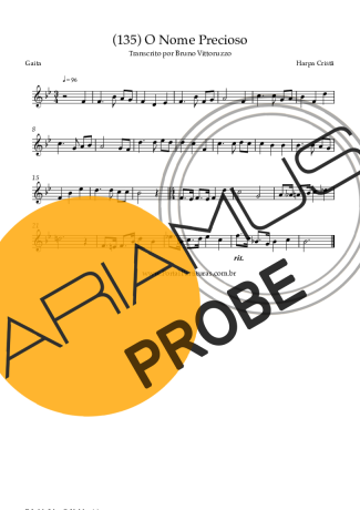 Harpa Cristã (135) O Nome Precioso score for Mundharmonica
