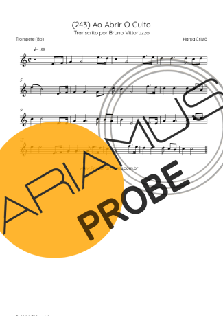 Harpa Cristã (243) Ao Abrir O Culto score for Trompete