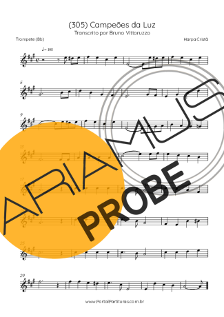 Harpa Cristã (305) Campeões Da Luz score for Trompete