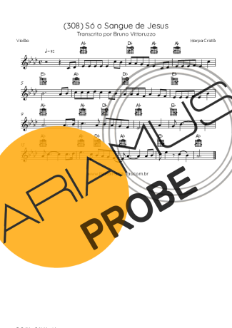 Harpa Cristã (308) Só O Sangue De Jesus score for Akustische Gitarre