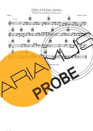 Harpa Cristã (330) A Fé Dos Santos score for Akustische Gitarre