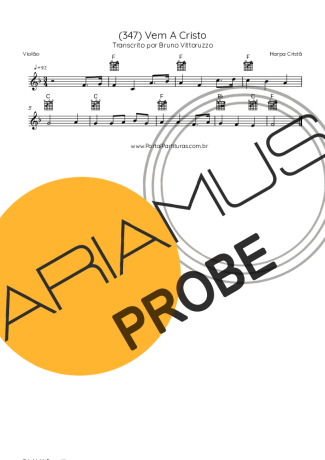 Harpa Cristã (347) Vem A Cristo score for Akustische Gitarre