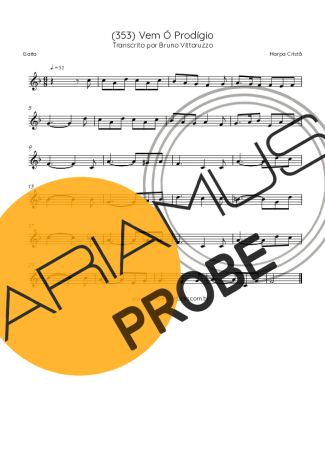 Harpa Cristã (353) Vem Ó Prodígio Partituren für Mundharmonica