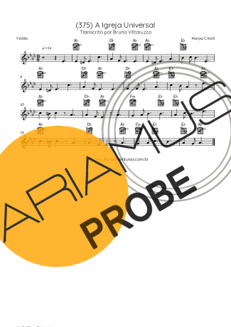 Harpa Cristã (375) A Igreja Universal score for Akustische Gitarre