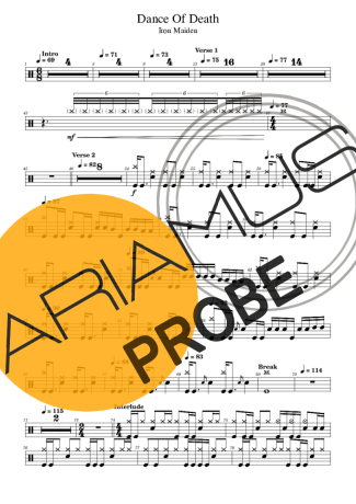 Iron Maiden Dance Of Death Partituren für Schlagzeug