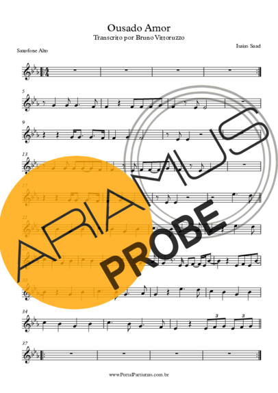 Isaias Saad Ousado Amor score for Alt-Saxophon
