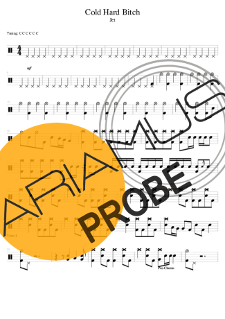 Jet Cold Hard Bitch score for Schlagzeug
