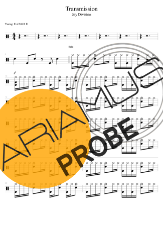 Joy Division Transmission score for Schlagzeug