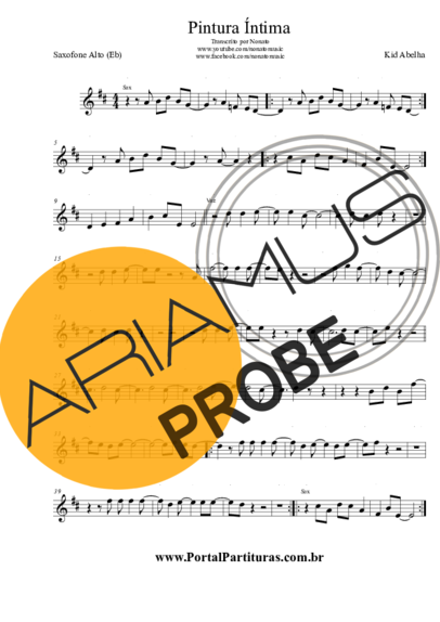 Kid Abelha Pintura Íntima score for Alt-Saxophon