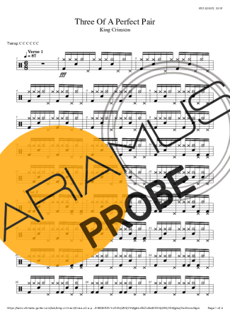 King Crimson Three Of A Perfect Pair Partituren für Schlagzeug