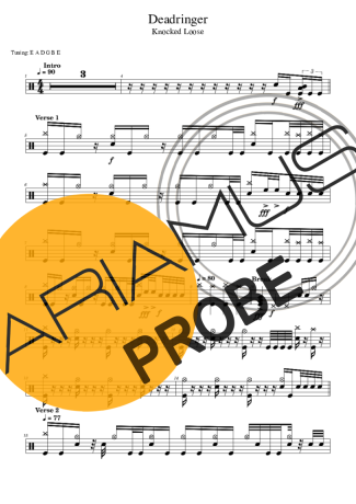 Knocked Loose Deadringer score for Schlagzeug